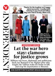 The Independent (UK) Newspaper Front Page for 31 March 2023