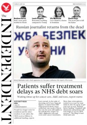 The Independent (UK) Newspaper Front Page for 31 May 2018