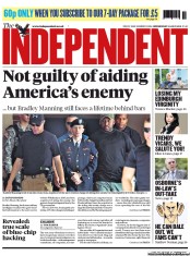 The Independent Newspaper Front Page (UK) for 31 July 2013