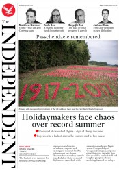 The Independent (UK) Newspaper Front Page for 31 July 2017