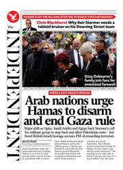 The Independent front page for 31 July 2025