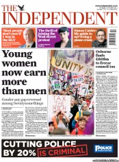 The Independent Newspaper Front Page (UK) for 3 October 2011