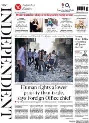 The Independent (UK) Newspaper Front Page for 3 October 2015