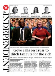The Independent front page for 3 October 2022