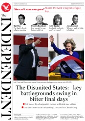 The Independent (UK) Newspaper Front Page for 3 November 2016