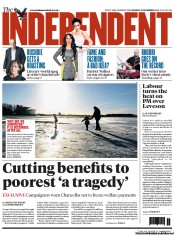 The Independent Newspaper Front Page (UK) for 3 December 2012
