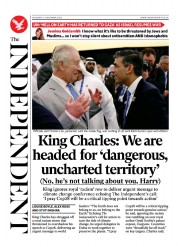 The Independent front page for 3 December 2023