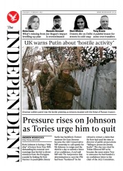 The Independent (UK) Newspaper Front Page for 3 February 2022