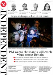 The Independent (UK) Newspaper Front Page for 3 March 2020