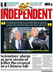 The Independent Newspaper Front Page (UK) for 3 May 2013