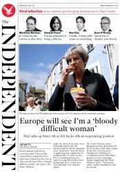 The Independent (UK) Newspaper Front Page for 3 May 2017