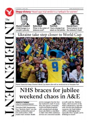 The Independent (UK) Newspaper Front Page for 3 June 2022