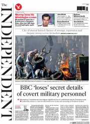 The Independent (UK) Newspaper Front Page for 3 July 2014