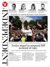 The Independent (UK) Newspaper Front Page for 3 August 2020