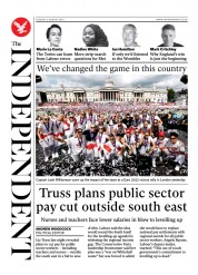 The Independent (UK) Newspaper Front Page for 3 August 2022