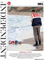 The Independent Newspaper Front Page (UK) for 3 September 2015