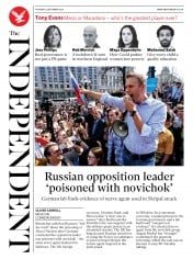 The Independent (UK) Newspaper Front Page for 3 September 2020