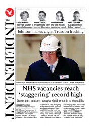 The Independent (UK) Newspaper Front Page for 3 September 2022
