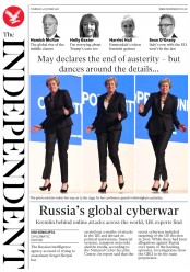 The Independent (UK) Newspaper Front Page for 4 October 2018