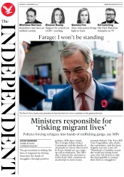 The Independent (UK) Newspaper Front Page for 4 November 2019
