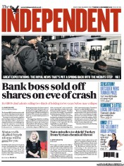 The Independent Newspaper Front Page (UK) for 4 December 2012