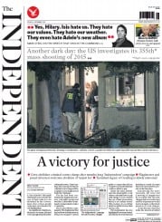 The Independent (UK) Newspaper Front Page for 4 December 2015