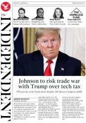 The Independent (UK) Newspaper Front Page for 4 December 2019