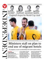 The Independent (UK) Newspaper Front Page for 4 December 2022