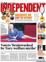 The Independent Newspaper Front Page (UK) for 4 January 2013