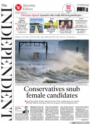 The Independent (UK) Newspaper Front Page for 4 January 2014