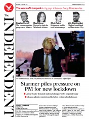 The Independent (UK) Newspaper Front Page for 4 January 2021