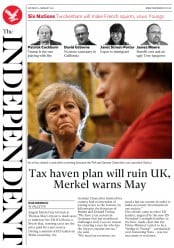 The Independent (UK) Newspaper Front Page for 4 February 2017