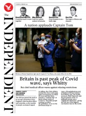 The Independent (UK) Newspaper Front Page for 4 February 2021