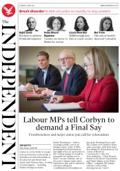 The Independent (UK) Newspaper Front Page for 4 April 2019