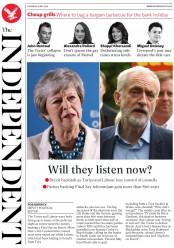 The Independent (UK) Newspaper Front Page for 4 May 2019