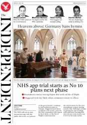 The Independent (UK) Newspaper Front Page for 4 May 2020