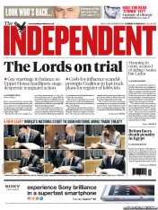 The Independent (UK) Newspaper Front Page for 4 June 2013