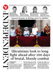 The Independent (UK) Newspaper Front Page for 4 June 2022
