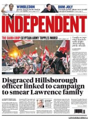 The Independent (UK) Newspaper Front Page for 4 July 2013