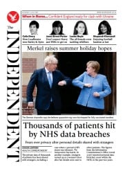 The Independent (UK) Newspaper Front Page for 4 July 2021