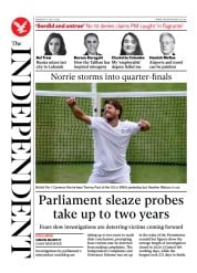 The Independent (UK) Newspaper Front Page for 4 July 2022