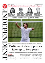 The Independent (UK) Newspaper Front Page for 4 July 2022