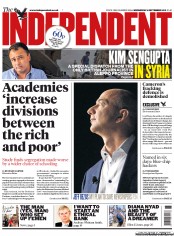 The Independent Newspaper Front Page (UK) for 4 September 2013