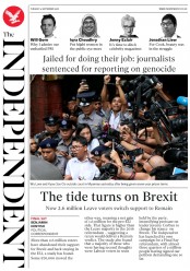 The Independent (UK) Newspaper Front Page for 4 September 2018