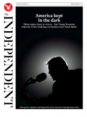 The Independent (UK) Newspaper Front Page for 5 November 2020