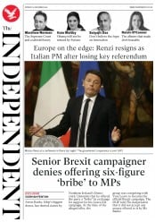 The Independent (UK) Newspaper Front Page for 5 December 2016