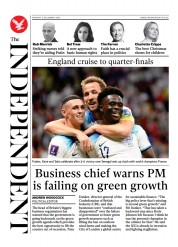 The Independent (UK) Newspaper Front Page for 5 December 2022