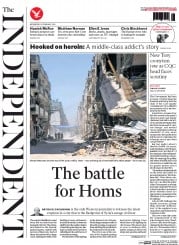 The Independent (UK) Newspaper Front Page for 5 February 2014