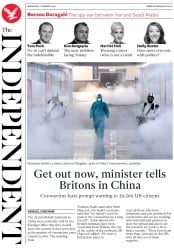 The Independent (UK) Newspaper Front Page for 5 February 2020