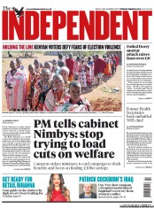 The Independent (UK) Newspaper Front Page for 5 March 2013